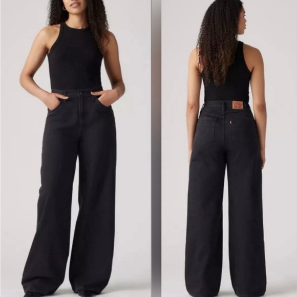 Levi's Denim - Levi's High Rise Cinch Baggy Wide Leg BlackJeans NWT